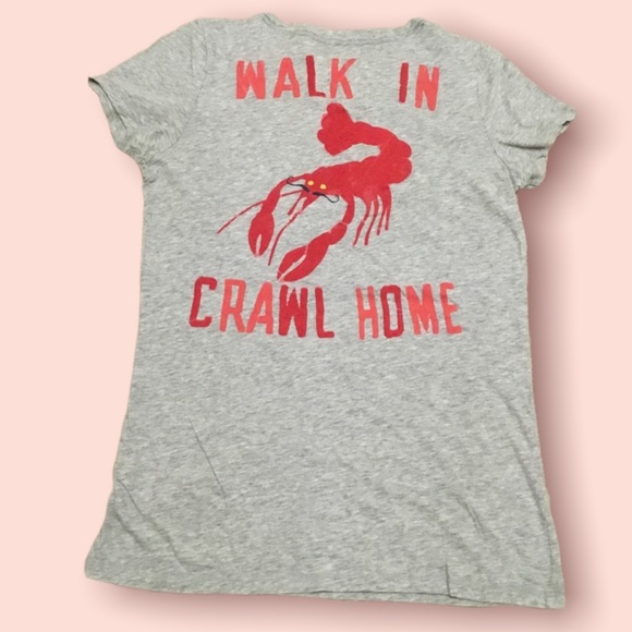 Abercrombie and Fitch Woman V-neck Tee (Walk in Crawl Home) - Picture 2 of 3